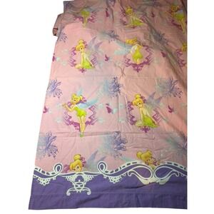 Vintage Tinker-bell Flat Sheet Pink Bedding Twin Flat Sheet EUC 90s